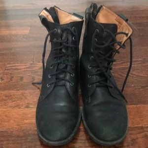 Madewell laceup zip back boots
